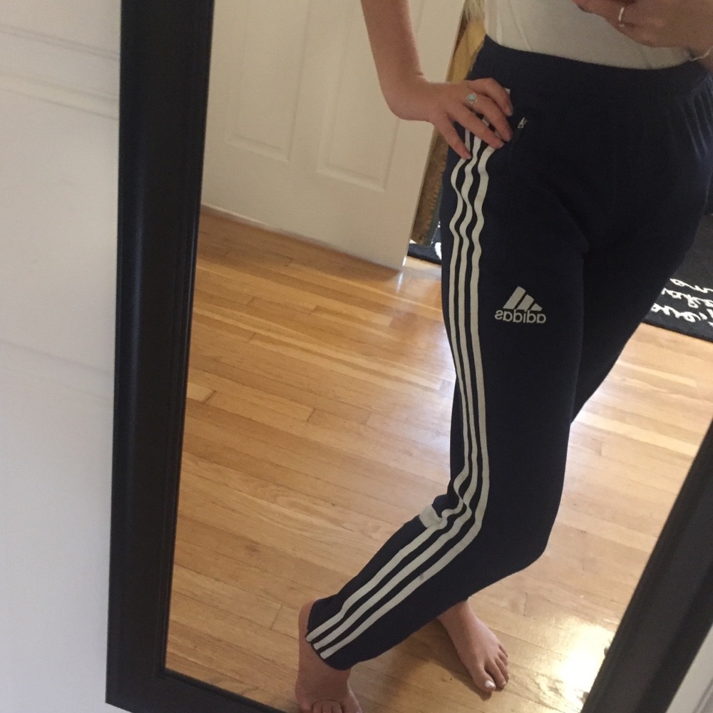 Adidas 3 Stripe Navy Blue Training Pants